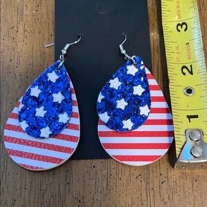 Patriotic Teardrop Earrings new